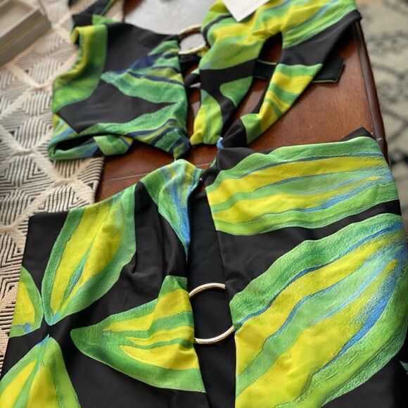 🎉🎉LOUISA BALLOU Blue & Green Sex Wax Dress, L - Picture 7 of 8